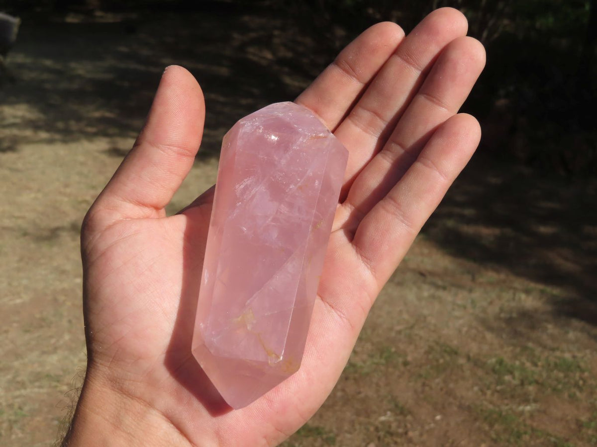 Polished Highly Selected DT Gemmy Rose Quartz Points x 6 From Madagascar - TopRock