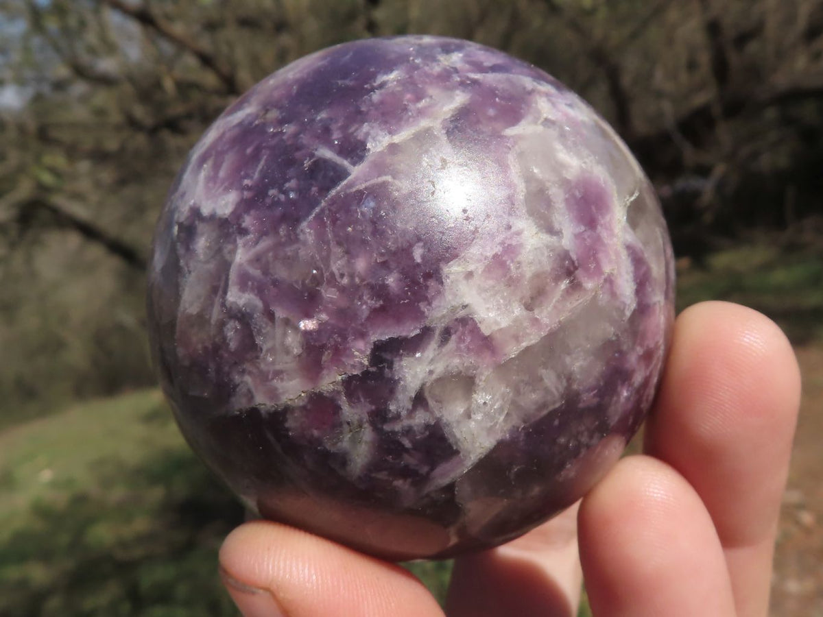 Polished Deep Purple Lepidolite Spheres x 4 From Madagascar - TopRock