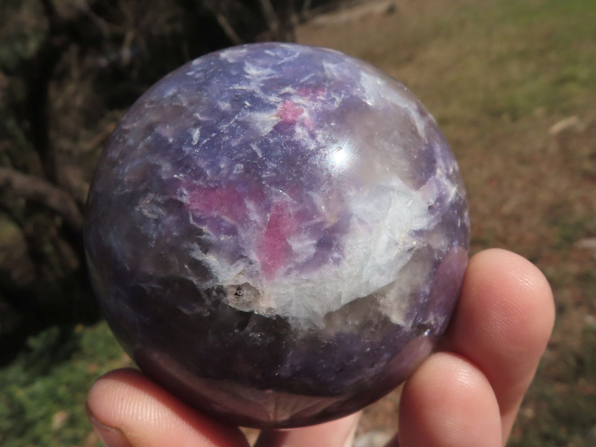 Polished Deep Purple Lepidolite Spheres x 4 From Madagascar - TopRock