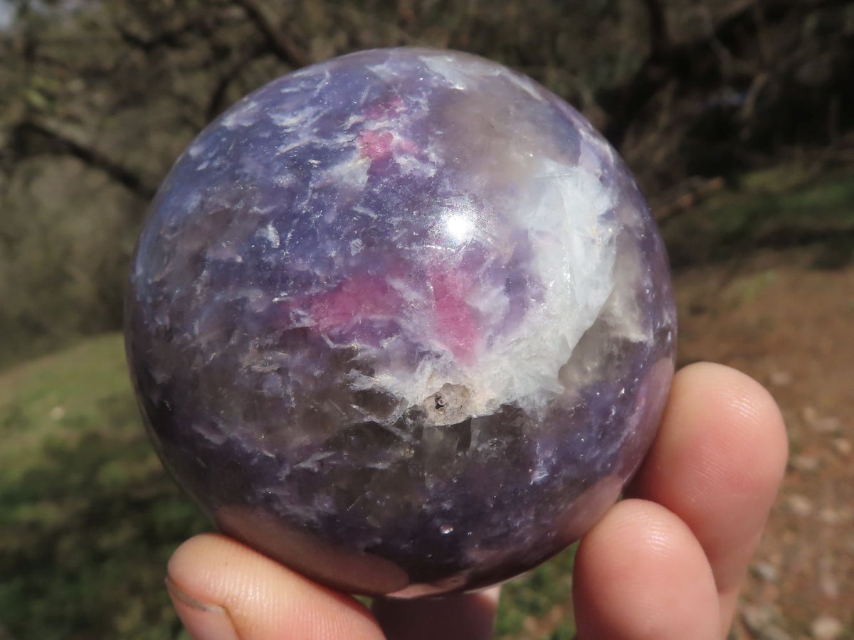 Polished Deep Purple Lepidolite Spheres x 4 From Madagascar - TopRock