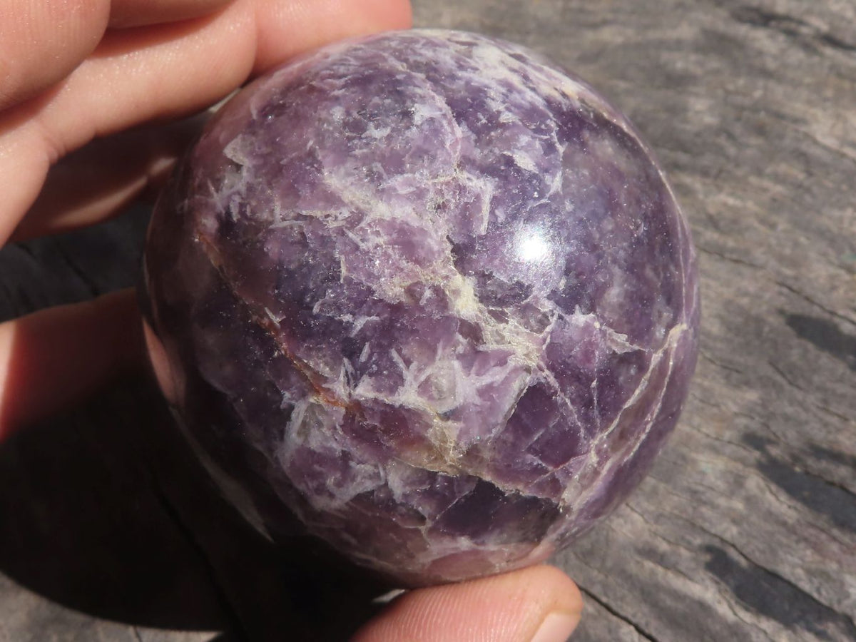 Polished Deep Purple Lepidolite Spheres x 4 From Madagascar - TopRock