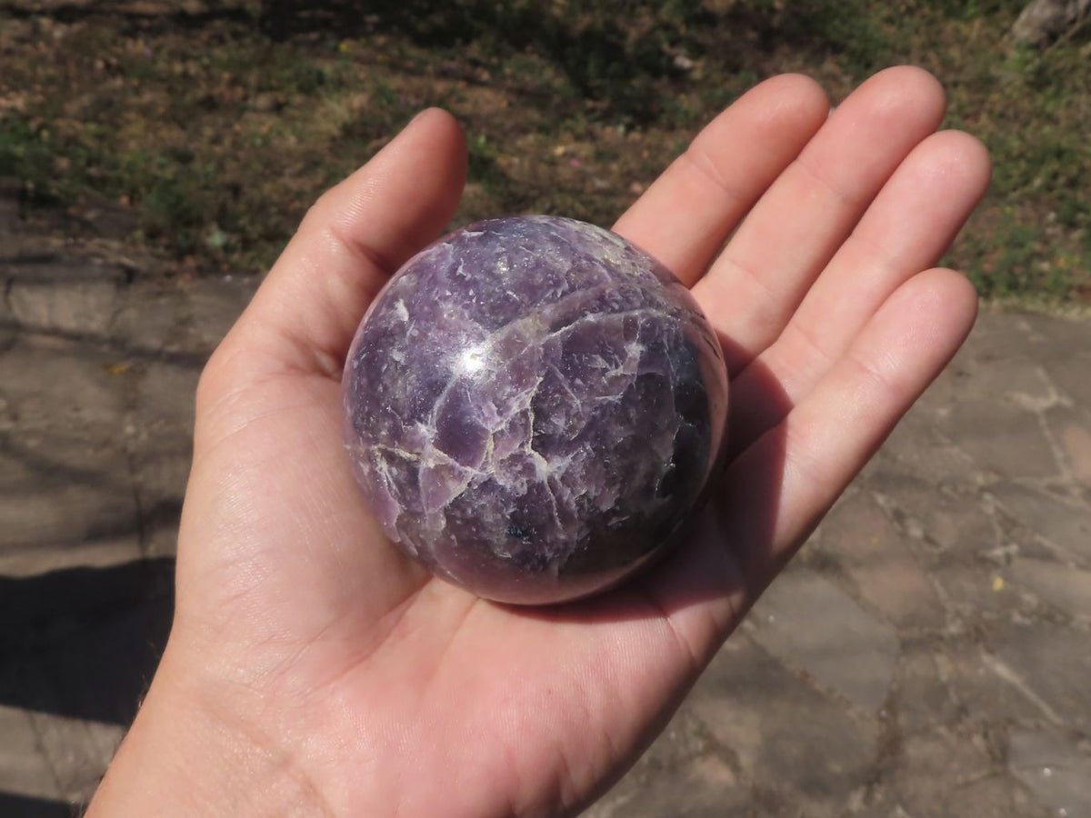 Polished Deep Purple Lepidolite Spheres x 4 From Madagascar - TopRock