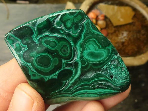 Polished Small Malachite Free Forms With Stunning Patterns x 12 From Congo - TopRock