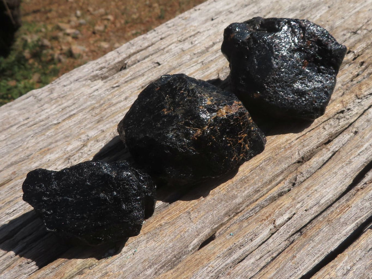 Natural Stone Sealed Alluvial Black Schorl Tourmaline Crystals x 14 From Zimbabwe - TopRock