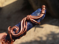 Polished  Copper Wire Wrapped Sodalite Pendants x 6 From Namibia - Toprock Gemstones and Minerals