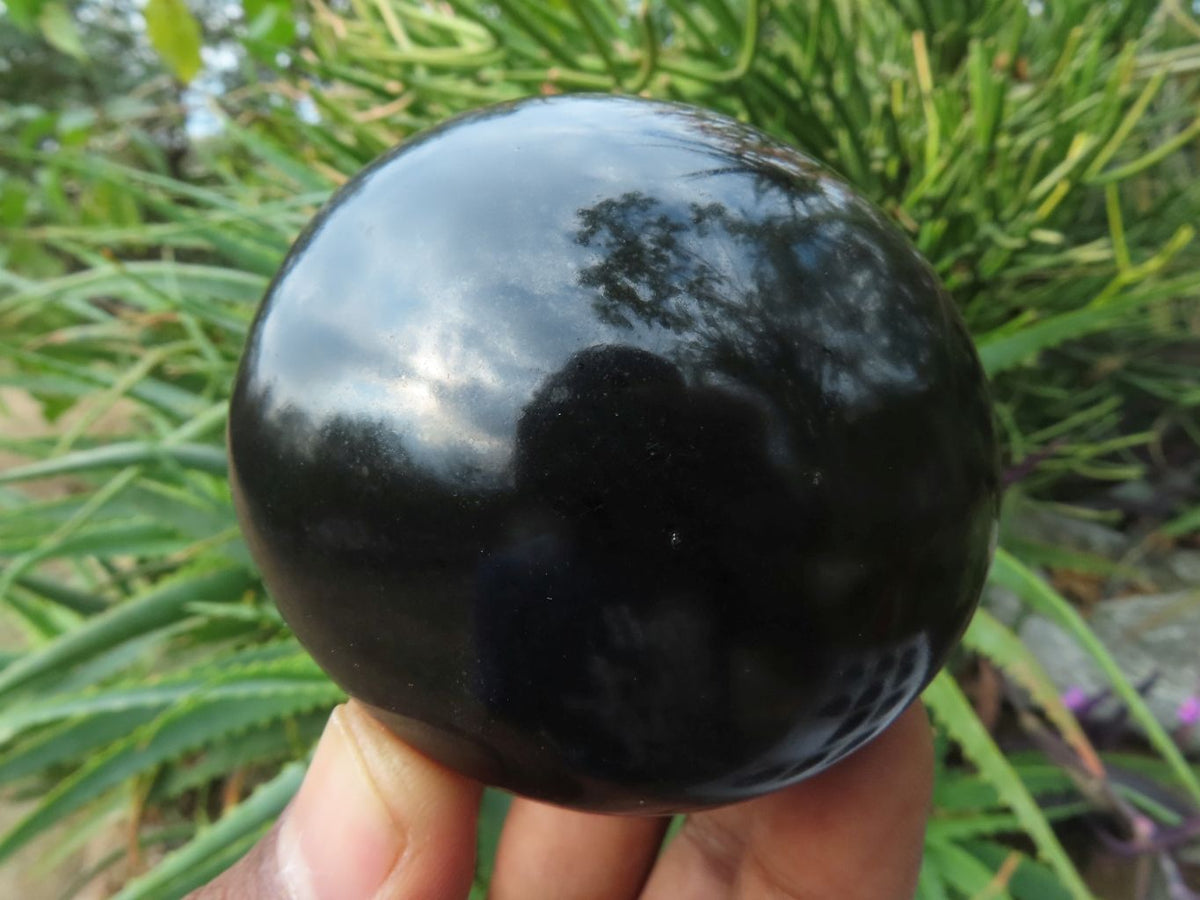 Polished Black Basalt Large Palm Size Gallets x 12 From Madagascar - TopRock