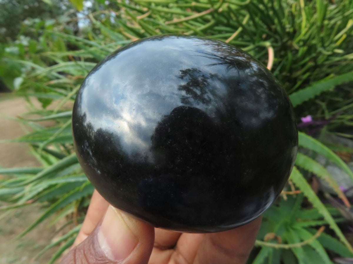 Polished Black Basalt Large Palm Size Gallets x 12 From Madagascar - TopRock