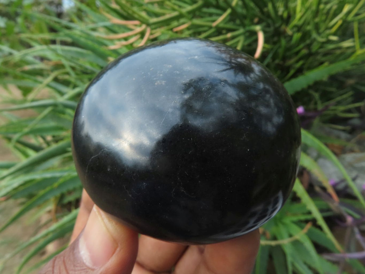 Polished Black Basalt Large Palm Size Gallets x 12 From Madagascar - TopRock