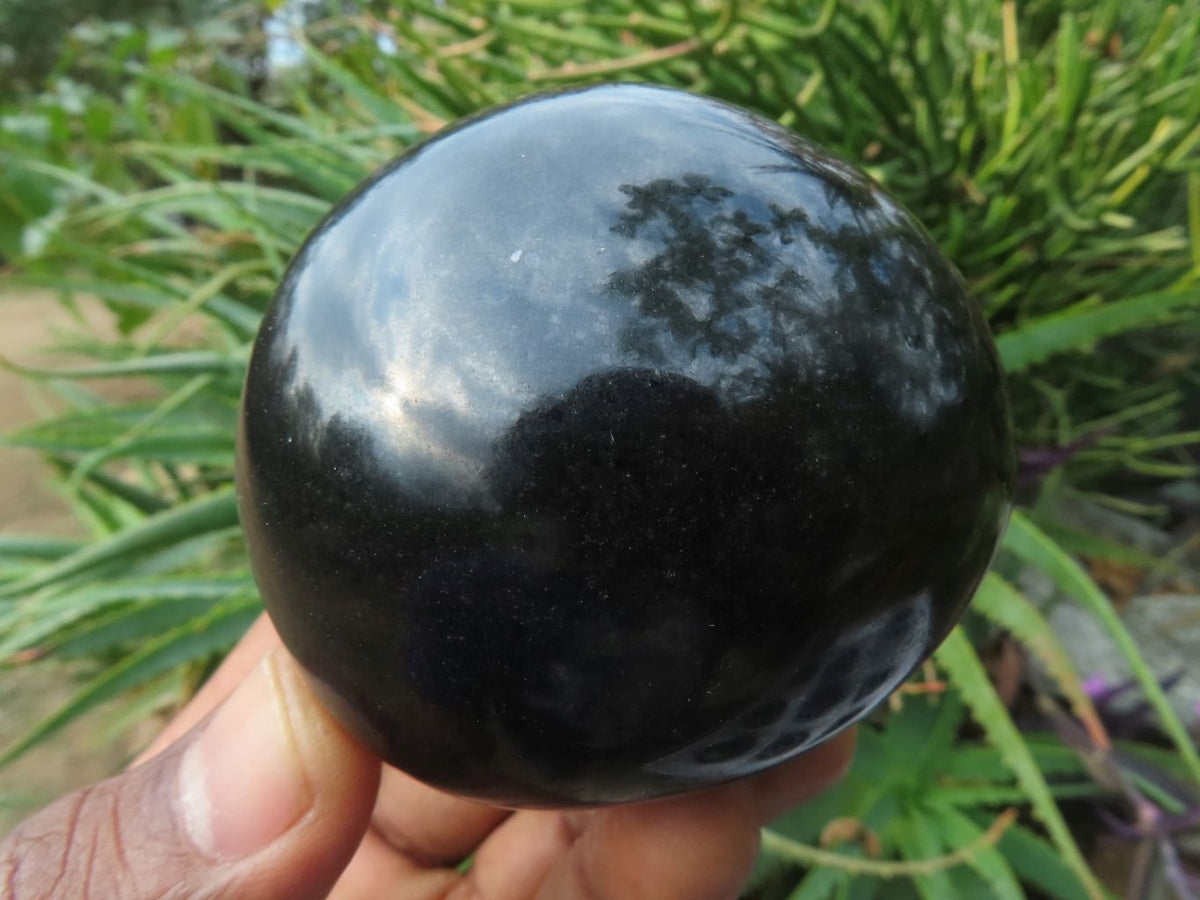 Polished Black Basalt Large Palm Size Gallets x 12 From Madagascar - TopRock