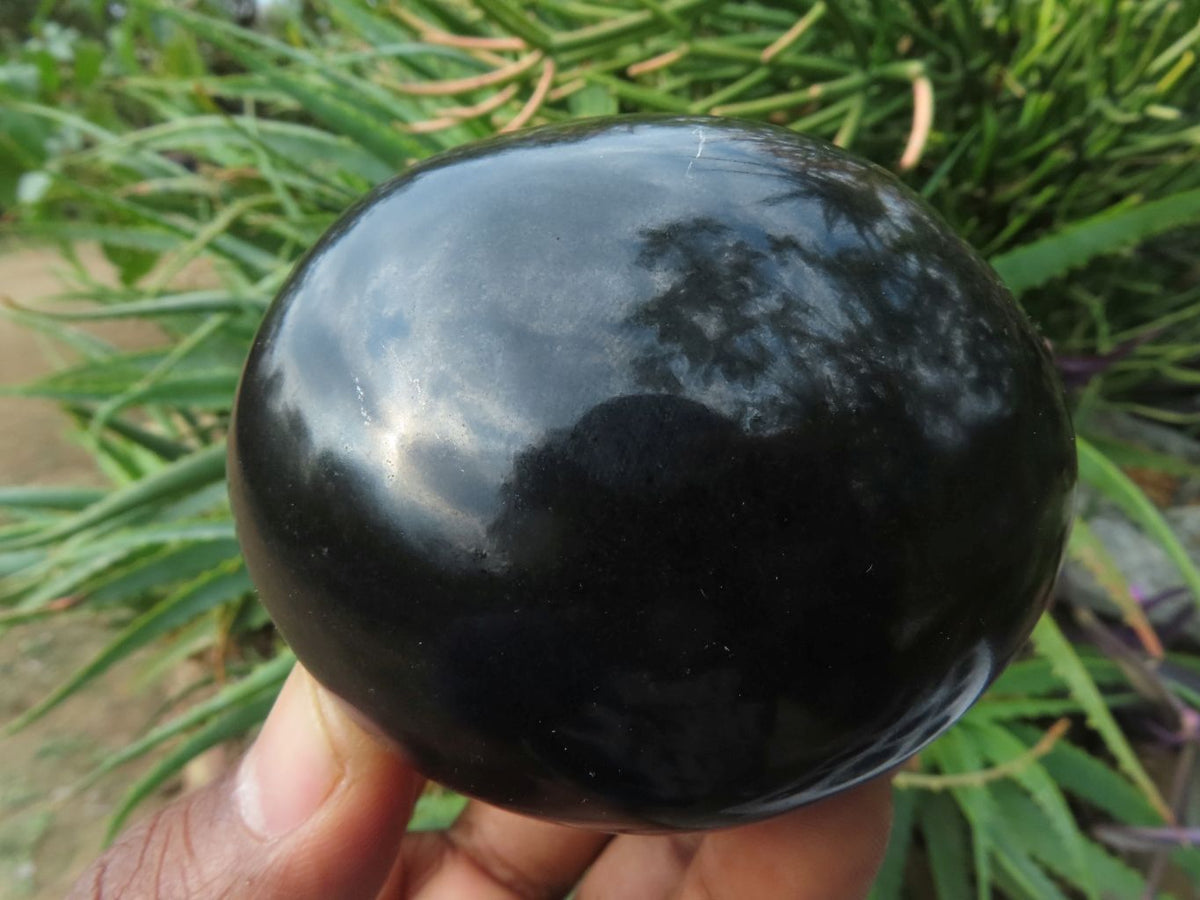 Polished Black Basalt Large Palm Size Gallets x 12 From Madagascar - TopRock