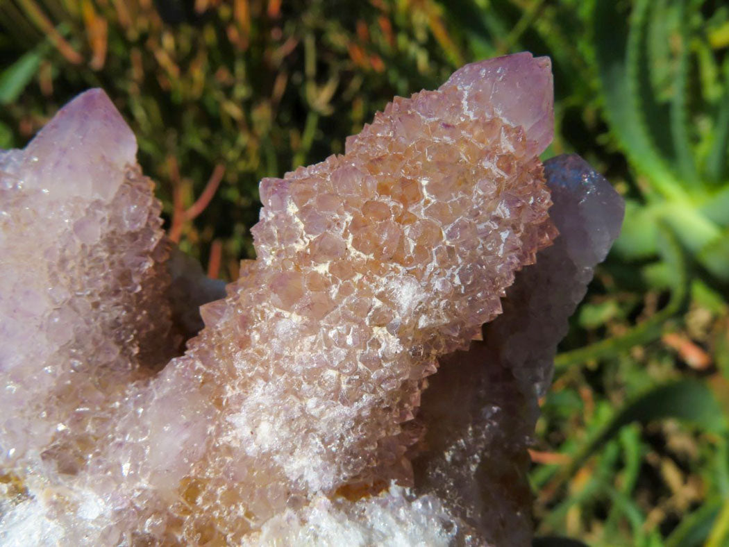 Natural Drusy Coated Unique Spirit Quartz In Cactus Flower & Fairy Finger Drusy Formations x 4 From Boekenhouthoek, South Africa - TopRock