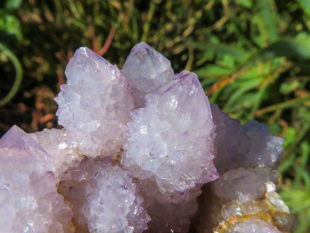 Natural Drusy Coated Unique Spirit Quartz In Cactus Flower & Fairy Finger Drusy Formations x 4 From Boekenhouthoek, South Africa - TopRock