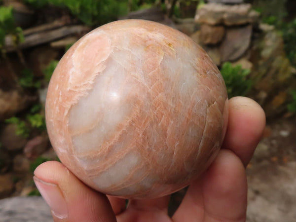 Polished Chatoyant Peach Moonstone Spheres  x 6 From Madagascar - Toprock Gemstones and Minerals 