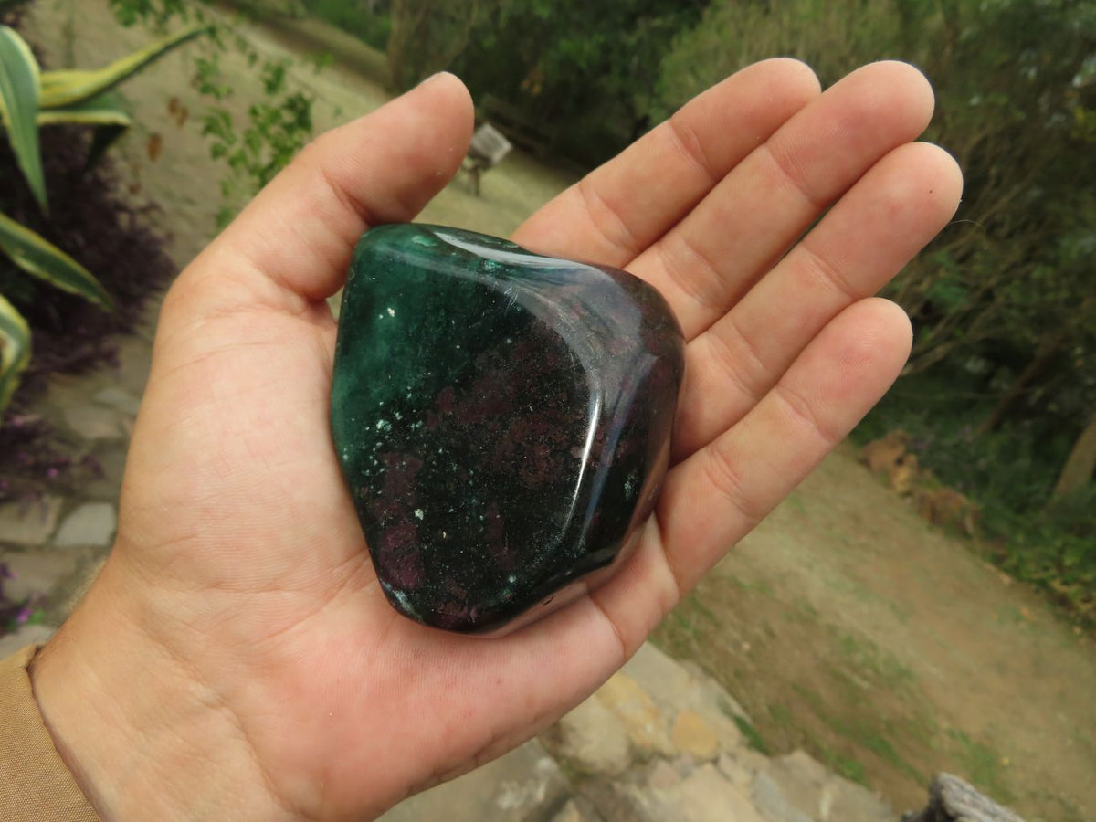 Polished Rare Fluorescent Ruby Corundum In Chrome Verdite Free Forms x 6 From Zimbabwe - TopRock