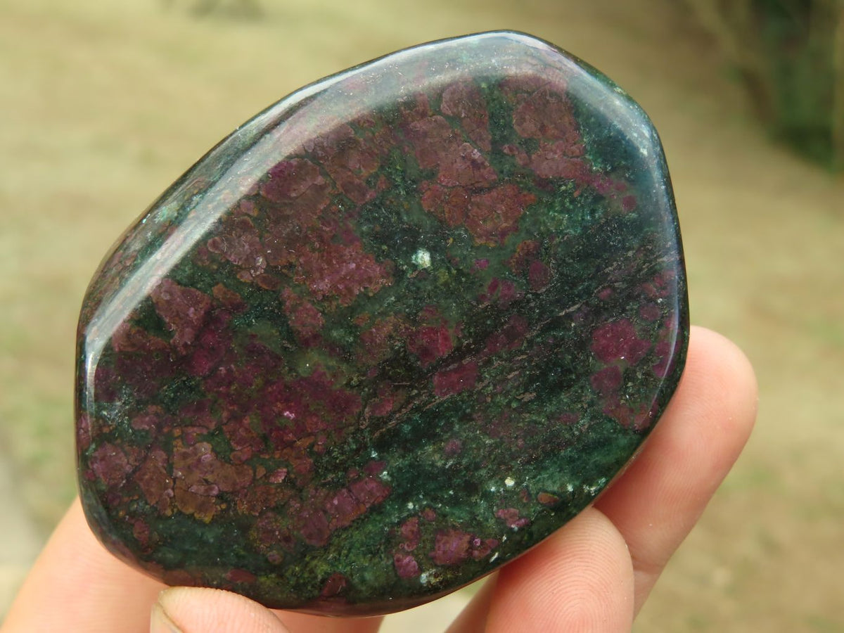 Polished Rare Fluorescent Ruby Corundum In Chrome Verdite Free Forms x 6 From Zimbabwe - TopRock