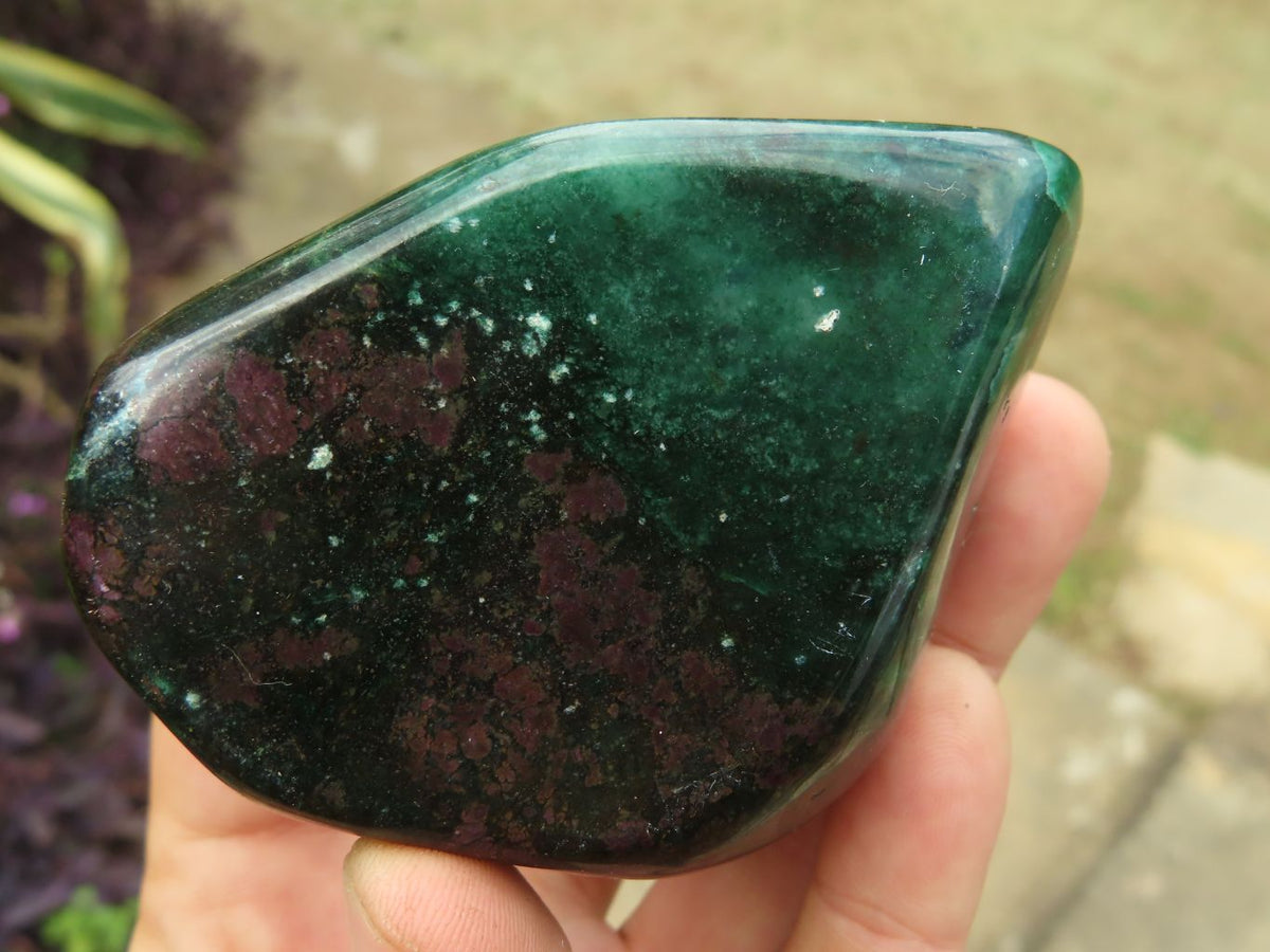 Polished Rare Fluorescent Ruby Corundum In Chrome Verdite Free Forms x 6 From Zimbabwe - TopRock
