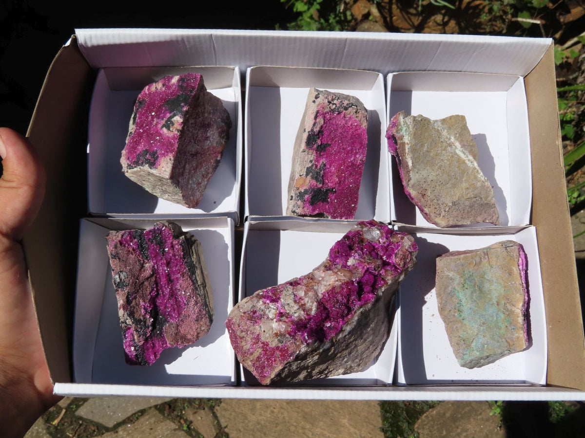 Natural Salrose Cobaltion Dolomite Specimens x 6 From Kakanda, Congo - TopRock