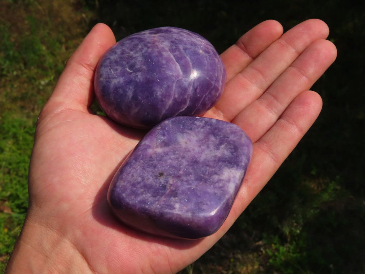 Polished Lepidolite Gallets x 5 From Zimbabwe - TopRock