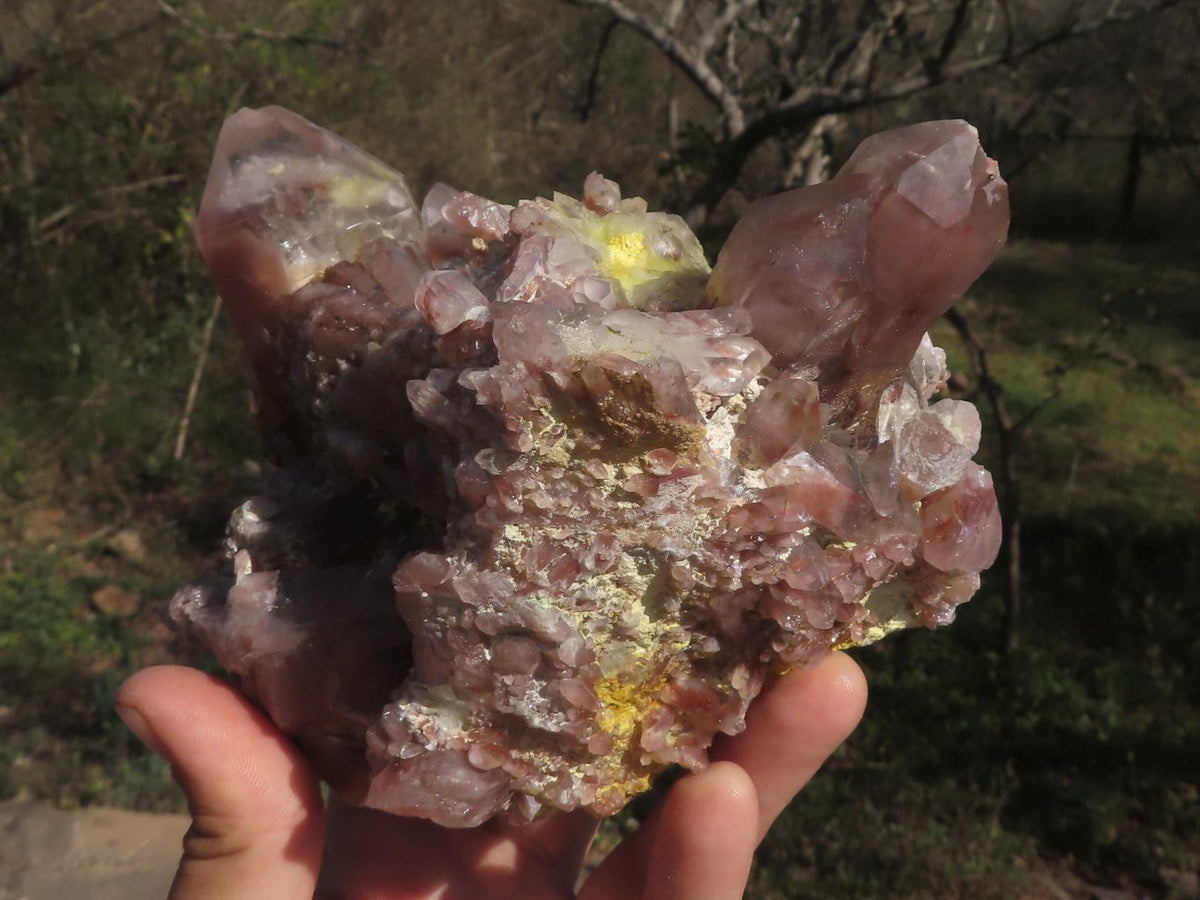 Natural Red Hematoid Phantom Quartz Clusters x 2 From Karoi, Zimbabwe - TopRock