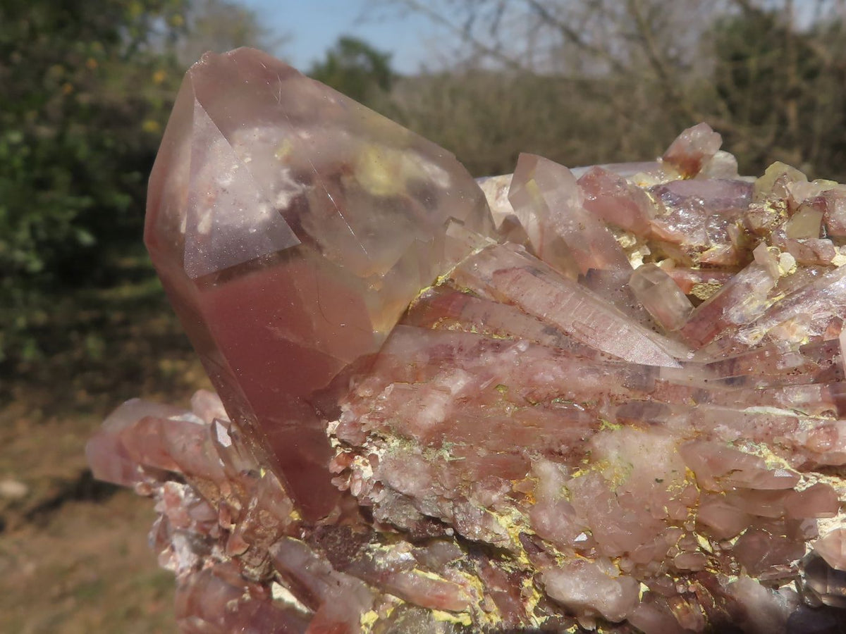 Natural Red Hematoid Phantom Quartz Clusters x 2 From Karoi, Zimbabwe - TopRock