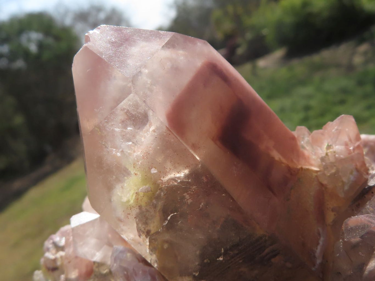 Natural Red Hematoid Phantom Quartz Clusters x 2 From Karoi, Zimbabwe - TopRock