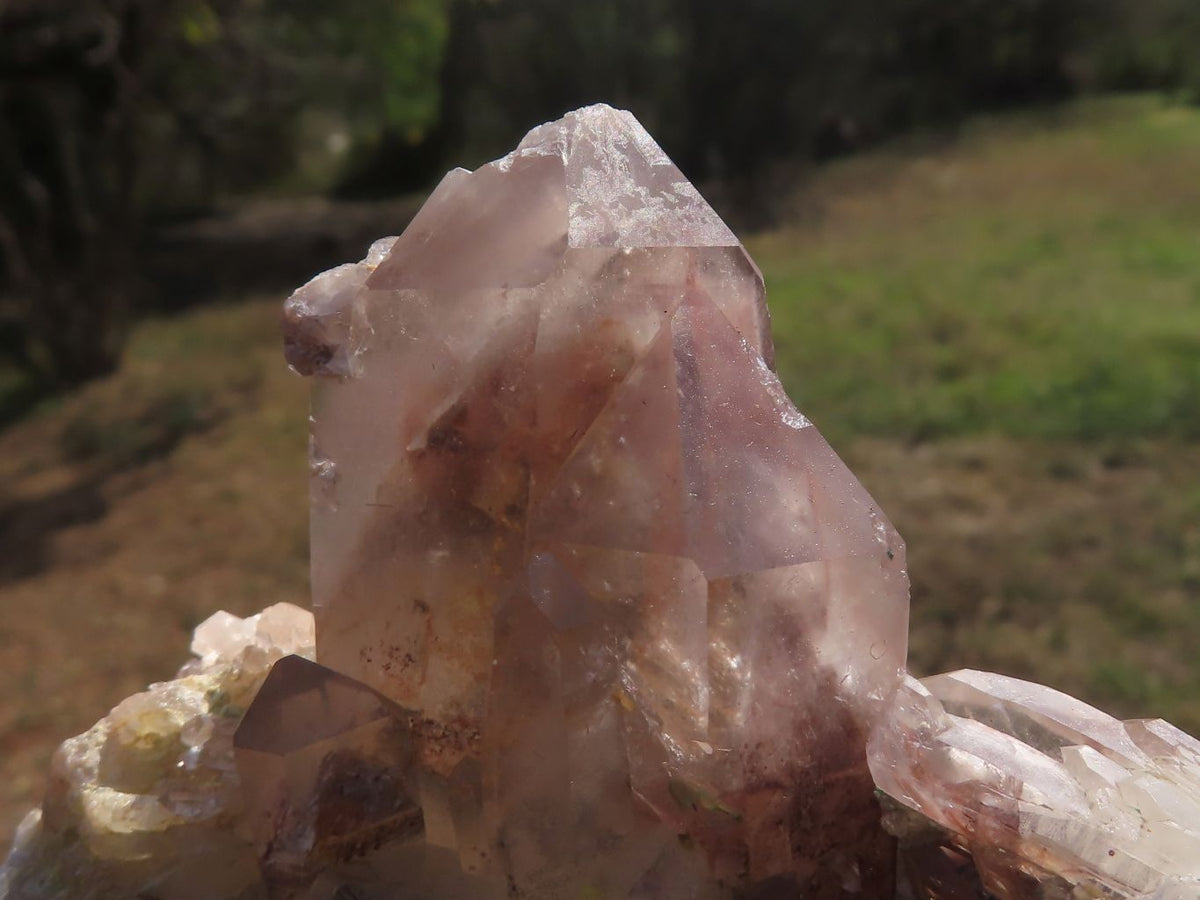 Natural Red Hematoid Phantom Quartz Clusters x 2 From Karoi, Zimbabwe - TopRock