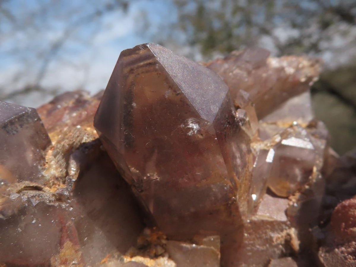 Natural Red Hematoid Phantom Quartz Clusters x 2 From Karoi, Zimbabwe - TopRock