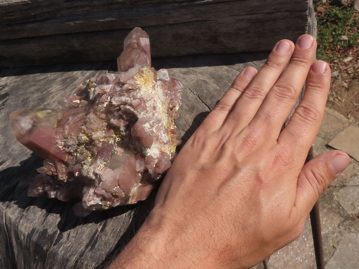Natural Red Hematoid Phantom Quartz Clusters x 2 From Karoi, Zimbabwe - TopRock