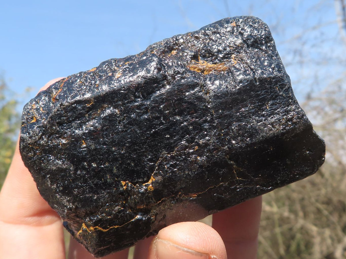 Natural Extra Large Alluvial Black Schorl Tourmaline Crystals (Stone Sealed) x 3 From Zimbabwe - TopRock