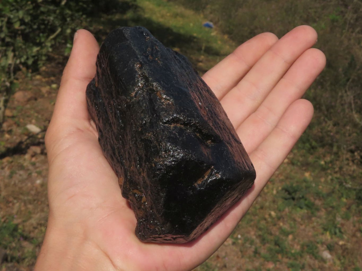 Natural Extra Large Alluvial Black Schorl Tourmaline Crystals (Stone Sealed) x 3 From Zimbabwe - TopRock