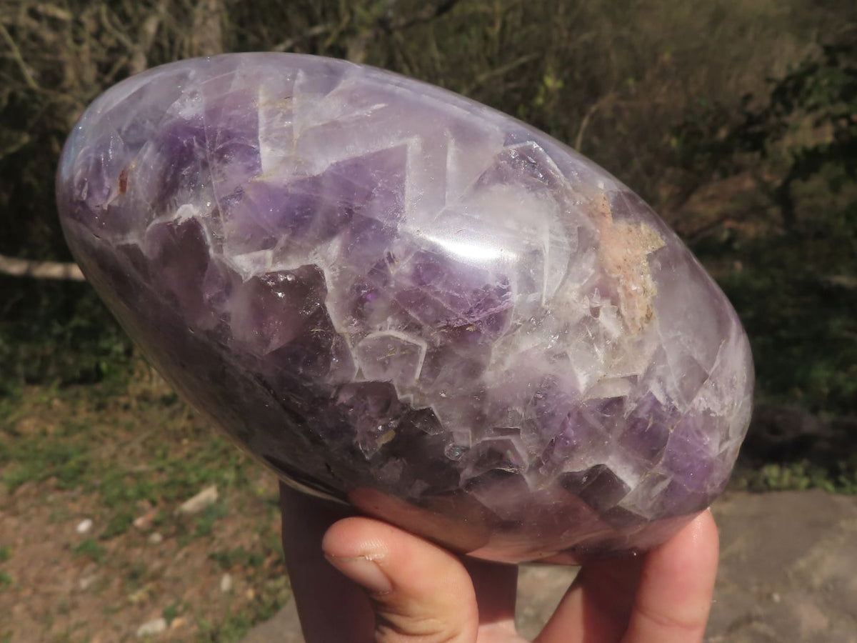 Polished Dream Flower Amethyst Standing Free Form x 1 From Madagascar - TopRock