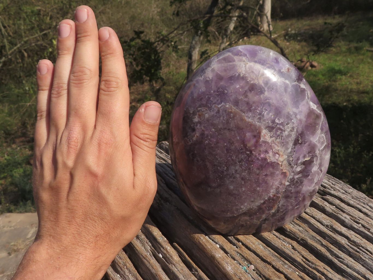Polished Dream Flower Amethyst Standing Free Form x 1 From Madagascar - TopRock