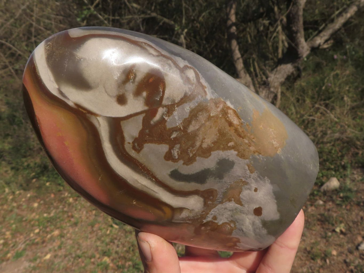 Polished Polychrome / Picasso Jasper Standing Free Form With Gorgeous Patterns x 1 From Mahajanga, Madagascar - TopRock