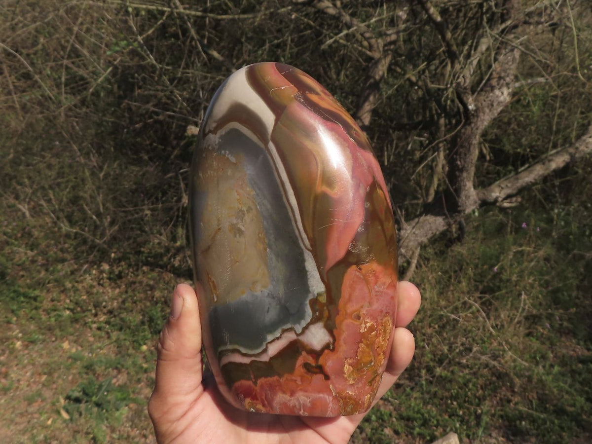 Polished Polychrome / Picasso Jasper Standing Free Form With Gorgeous Patterns x 1 From Mahajanga, Madagascar - TopRock
