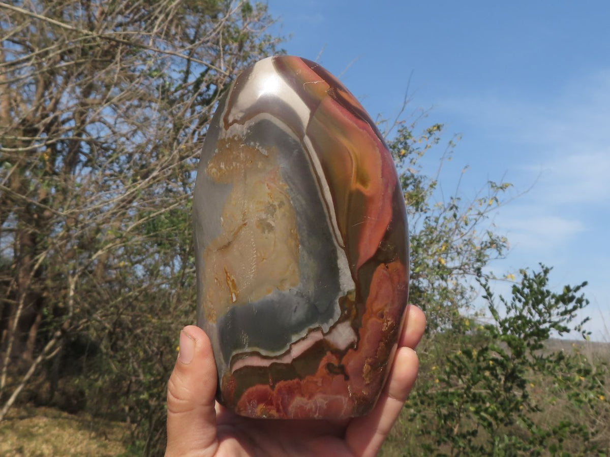Polished Polychrome / Picasso Jasper Standing Free Form With Gorgeous Patterns x 1 From Mahajanga, Madagascar - TopRock