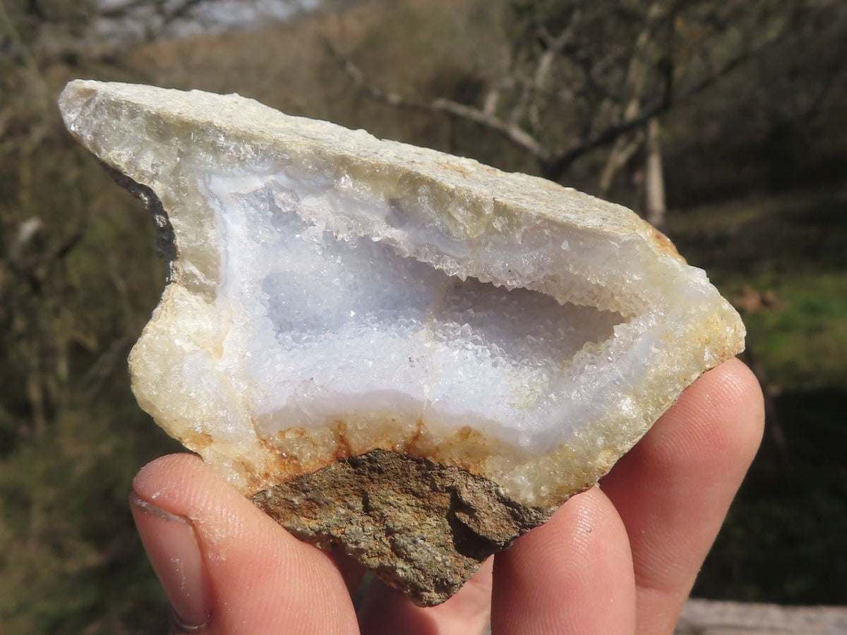 Natural Blue Lace Agate Geode Specimens x 24 From Nsanje, Malawi - TopRock