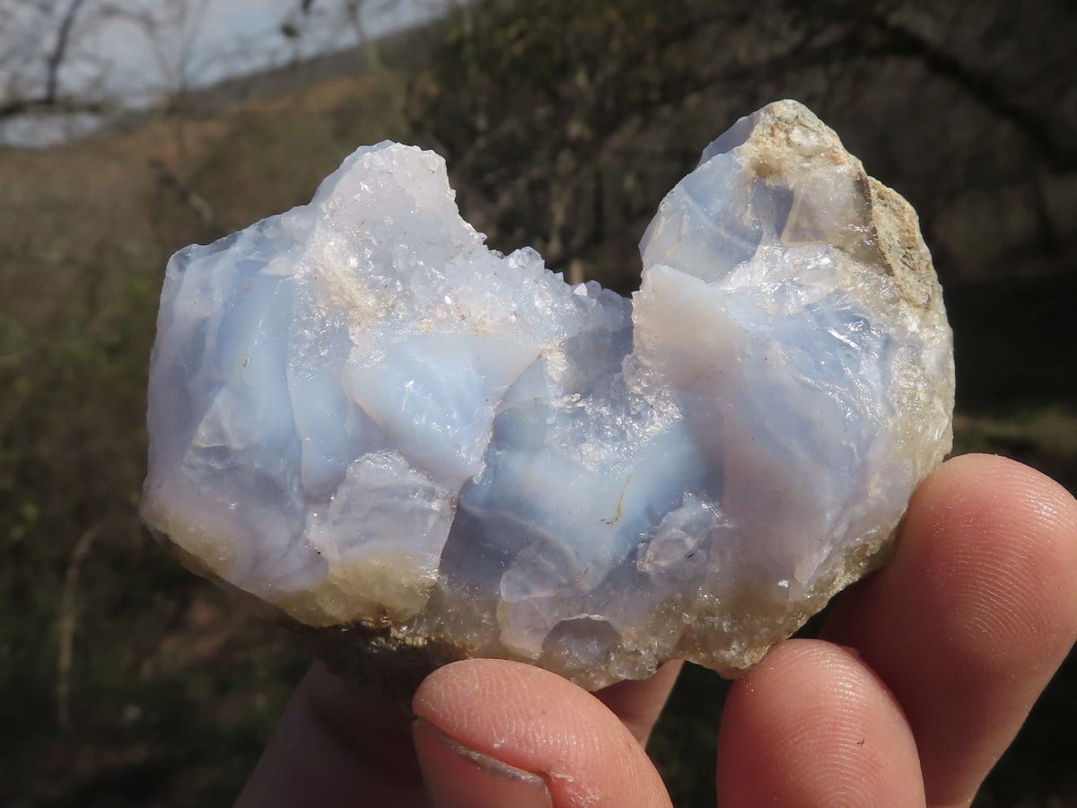 Natural Blue Lace Agate Geode Specimens x 24 From Nsanje, Malawi - TopRock
