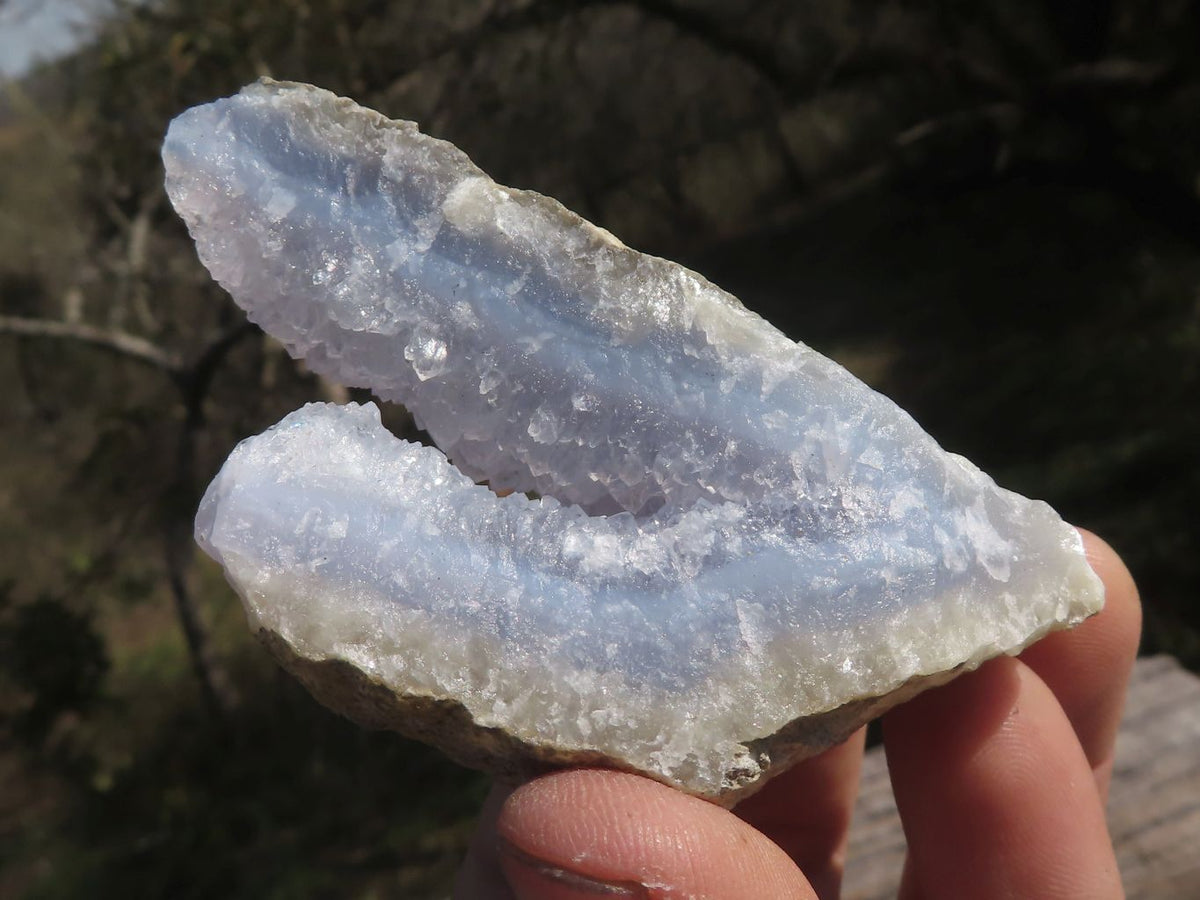 Natural Blue Lace Agate Geode Specimens x 24 From Nsanje, Malawi - TopRock