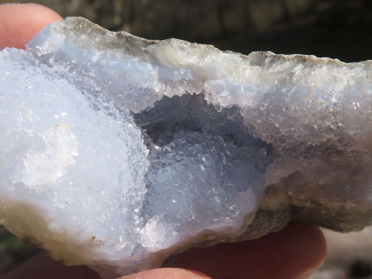 Natural Blue Lace Agate Geode Specimens x 24 From Nsanje, Malawi - TopRock