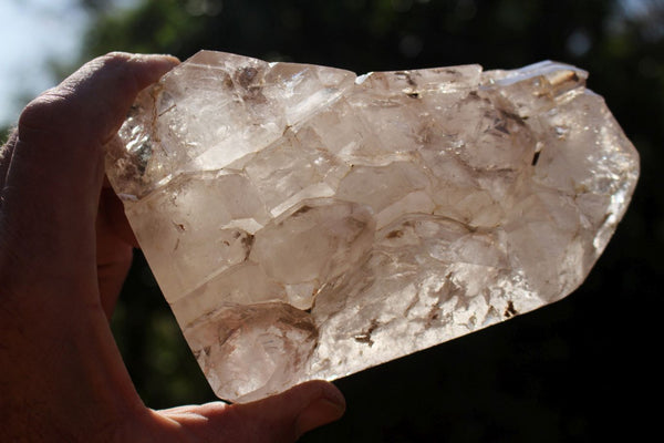 Polished XX Rare Cascading Smokey Window Quartz Crystal Prism x 1 From Madagascar - TopRock
