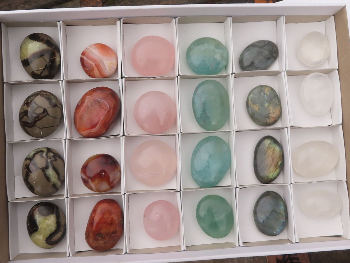 Polished Stunning Mixed Selection Of Palm Stones x 24 From Madagascar - TopRock