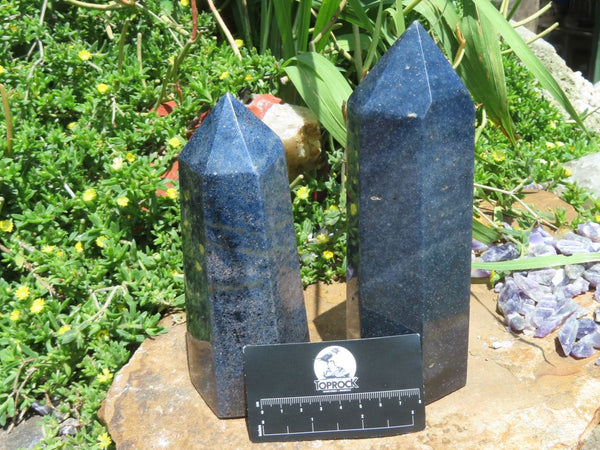 Polished Lazulite Crystal Points x 2 From Madagascar - TopRock