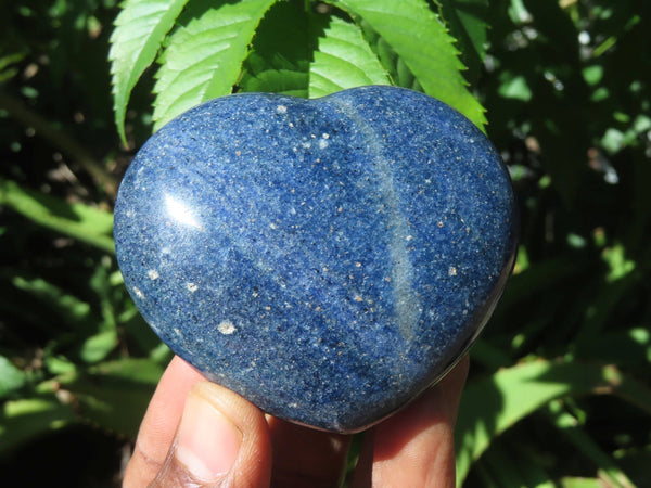 Polished Lazulite Hearts x 6 From Ambatfinhandrana, Madagascar - TopRock