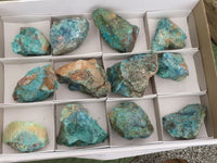 Natural Rough Blue Shattuckite Specimens  x 12 From Kaokoveld, Namibia - TopRock