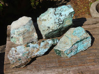 Natural Drusy Coated Chrysocolla & Malachite Dolomite Specimens x 4 From Likasi, Congo - Toprock Gemstones and Minerals