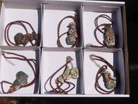 Polished  Copper Wire Wrapped Leopard Stone Eagle Pendants  x 6 From Zimbabwe - Toprock Gemstones and Minerals