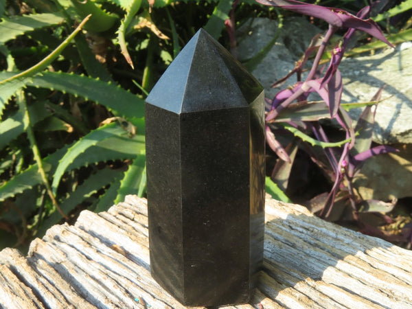 Polished Black Basalt Crystal Points x 6 From Madagascar - TopRock
