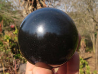 Polished Black Basalt Spheres x 2 From Madagascar - Toprock Gemstones and Minerals