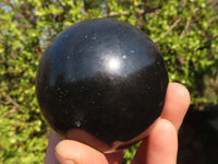 Polished Black Basalt Spheres x 2 From Madagascar - Toprock Gemstones and Minerals