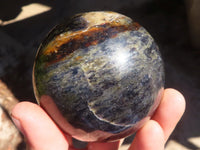 Polished Rare Iolite Spheres x 2 From Ambatofinandrahana, Madagascar - Toprock Gemstones and Minerals